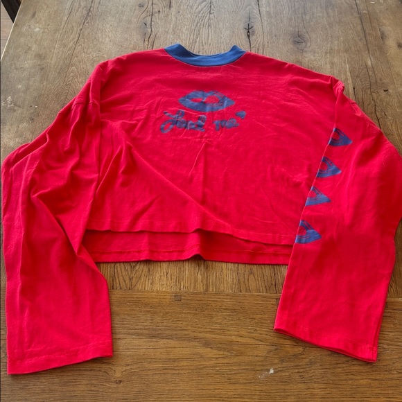 Lazy Oaf Blue and Red Collar Detail - Picture 2 of 6